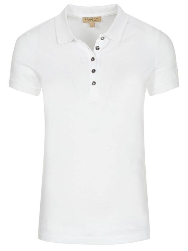 Burberry WoMen's Check Trim Polo Shirt White