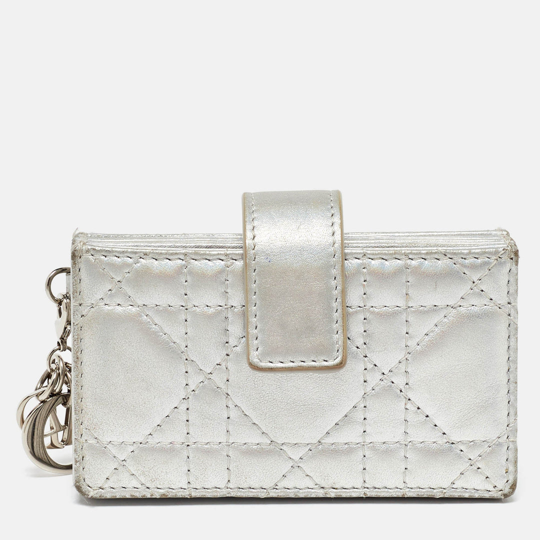 Top quality Dior Silver Cannage Leather Lady 5 Gusset Card Holder