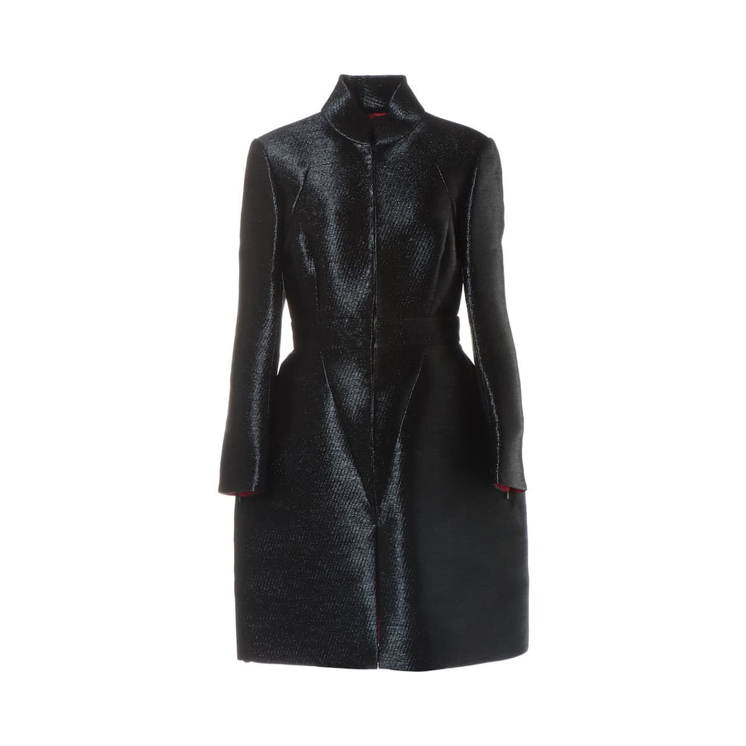 Top Quality Chanel Coco 10AW Cotton x Nylon Coat 38  Black Zip Up P38667 Runw Lock 15AW