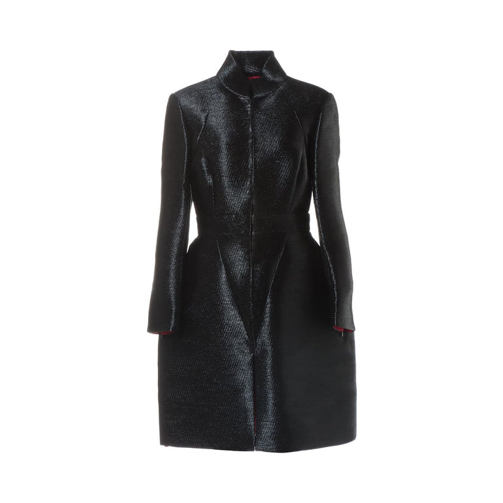 Top Quality Chanel Coco 10AW Cotton x Nylon Coat 38  Black Zip Up P38667 Runw Lock 15AW