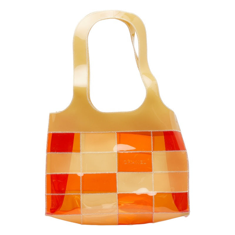 Top Quality Chanel Cleare Bag  Bag houlder Bag Orange Beige Vinyl  CHANEL