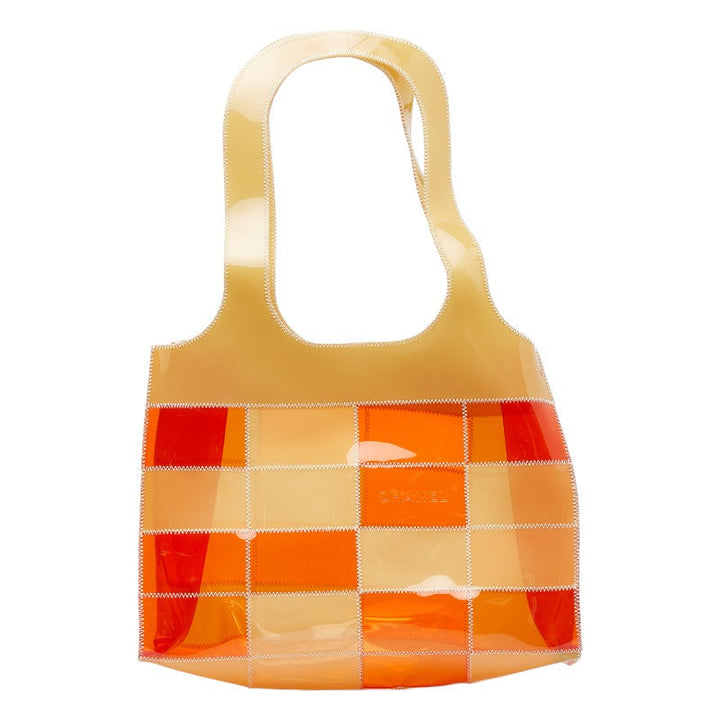 Top Quality Chanel Cleare Bag  Bag houlder Bag Orange Beige Vinyl  CHANEL