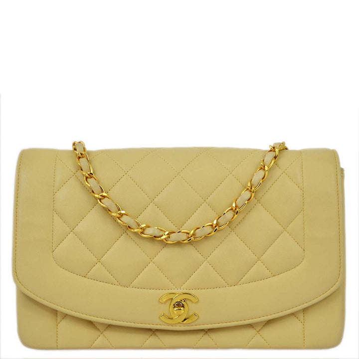 Top Quality Chanel Beige Lambskin Medium Diana Shoulder Bag