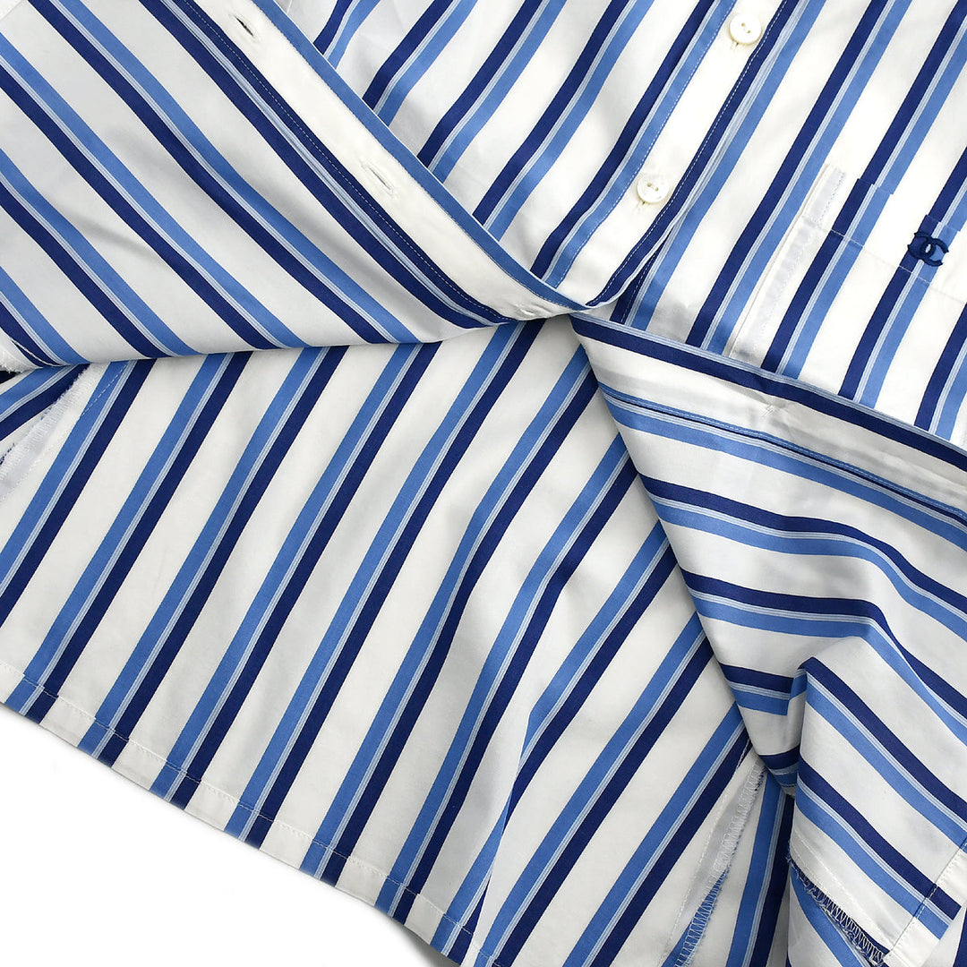 Top Quality Chanel Shirt Blouse White Blue