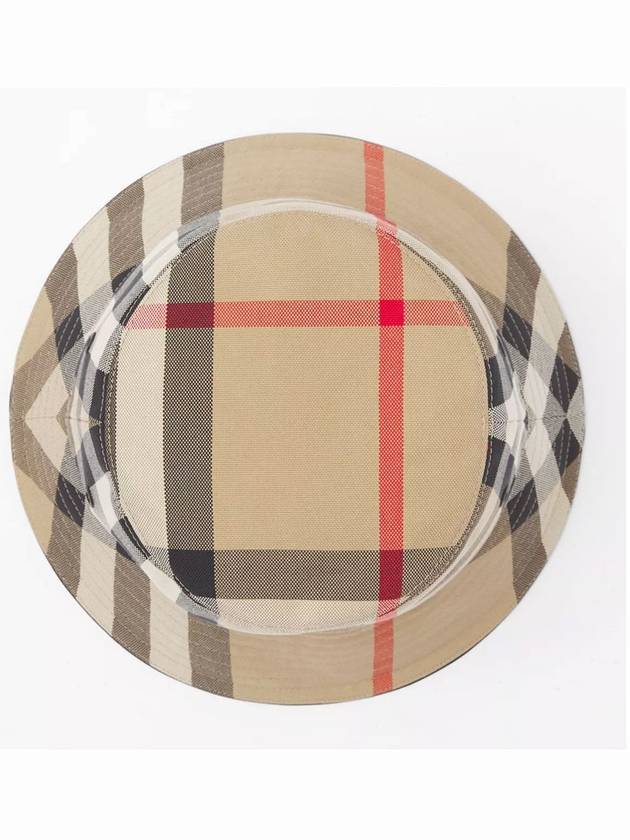 Burberry Check Pattern Cotton Bucket Hat Beige