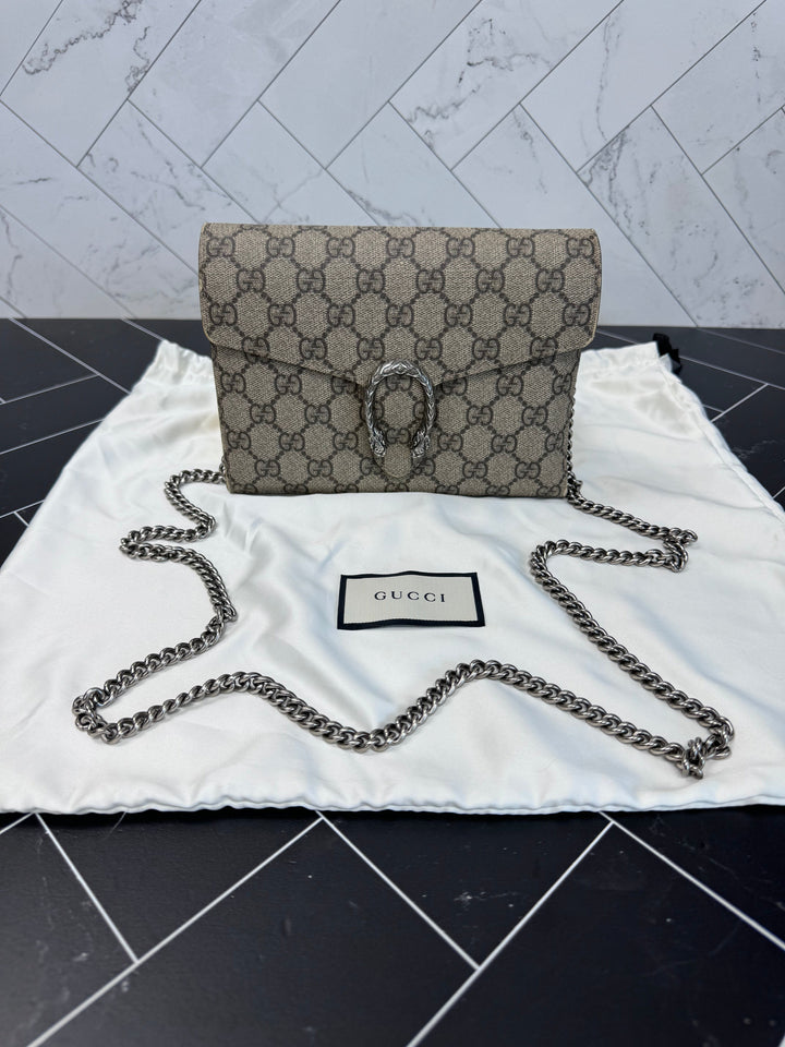 Gucci Supreme Dionysus Wallet on a Chain Crossbody Bag