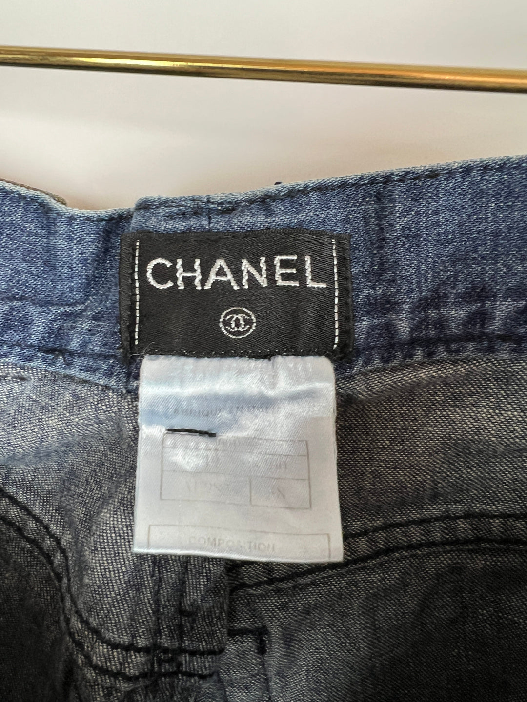 Top Quality Chanel Vintage 01/A Washed Blue Denim 3 Zip Jeans Size FR 38 (UK 10)