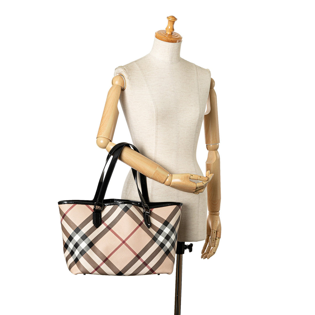 BURBERRY Supernova Check Tote Tote Bag