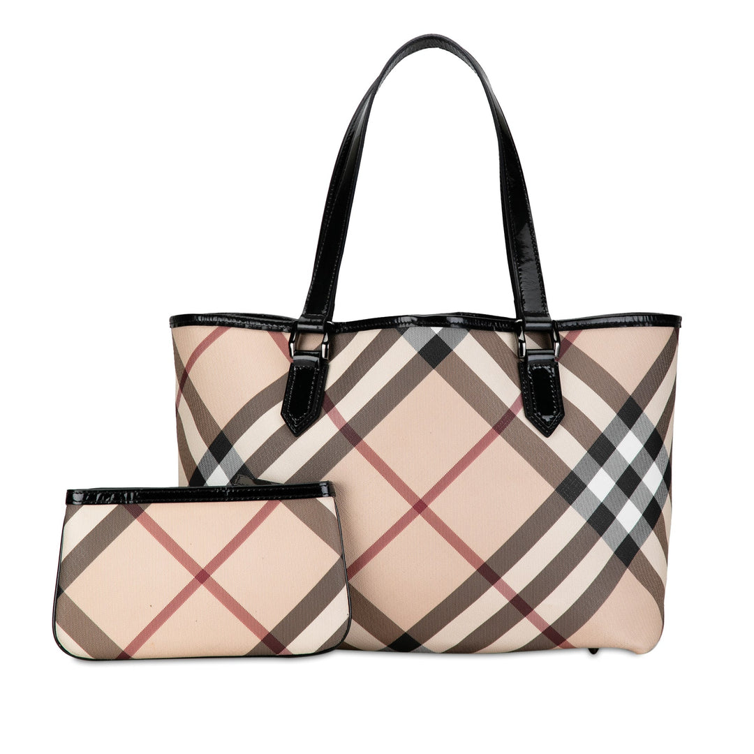 BURBERRY Supernova Check Tote Tote Bag