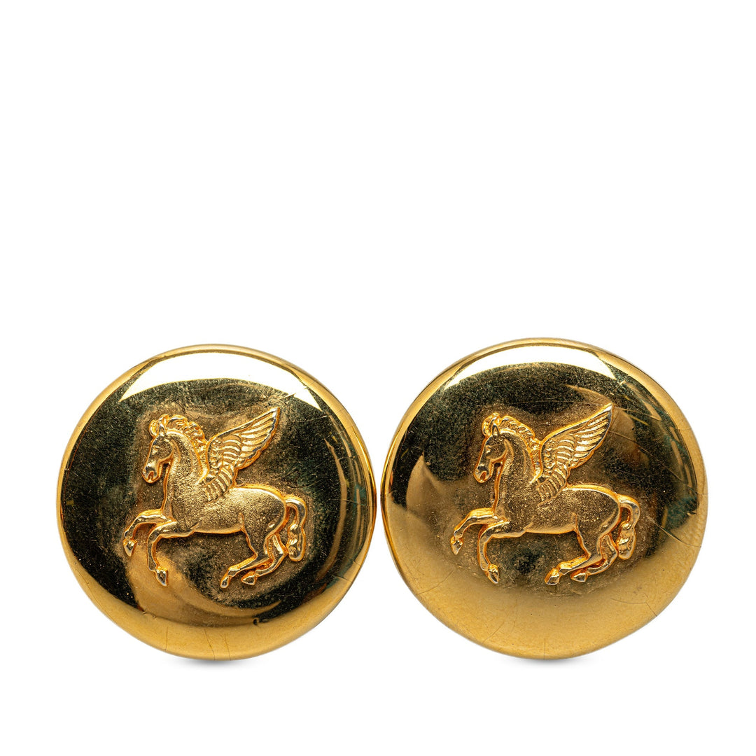 Hermes Pegasus Clip On Earrings Costume Earrings