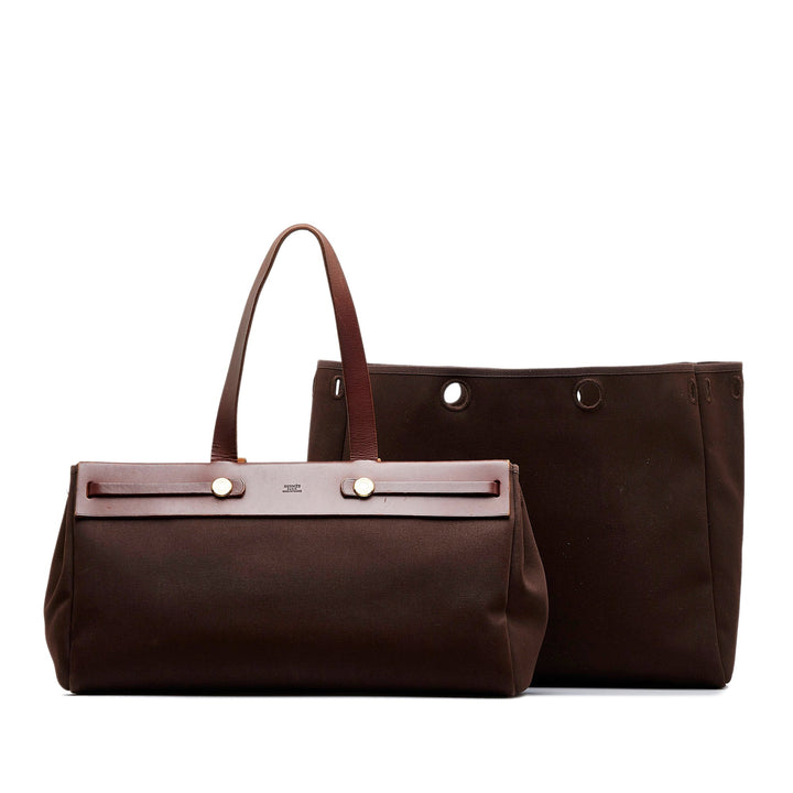 Brown Top quality Hermes Herbag Cabas MM Tote Bag