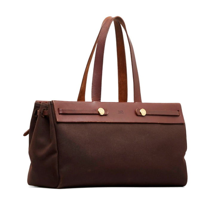 Brown Top quality Hermes Herbag Cabas MM Tote Bag