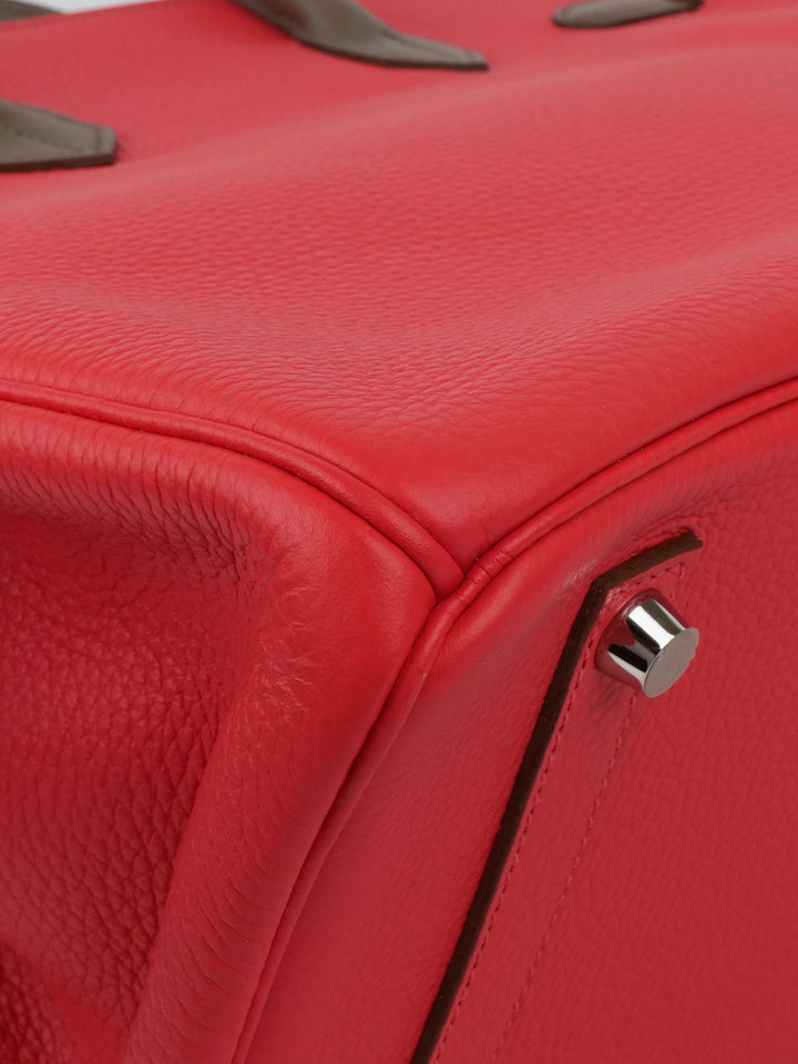 Hermes Limited Edition Tricolour Rose Jaipur, Argile and Etoupe Birkin 35.