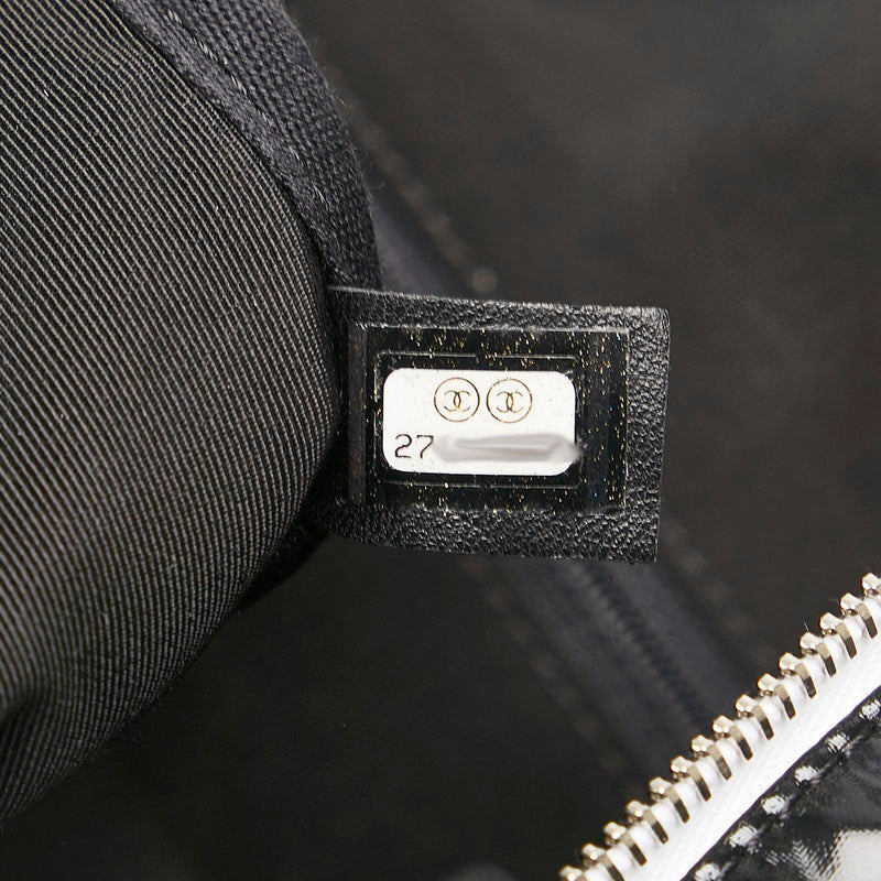 Top Quality Chanel 19 Cruise Collection LA PAUA Cocomark Chain Shoulder Bag Black White PVC Leather  CHANEL