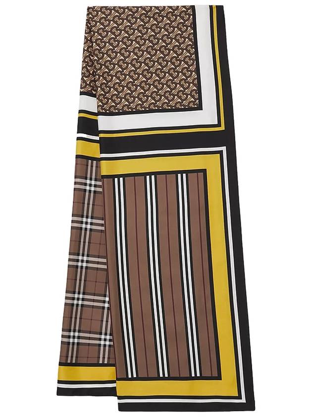 Burberry Silk Montage Print Scarf Brown