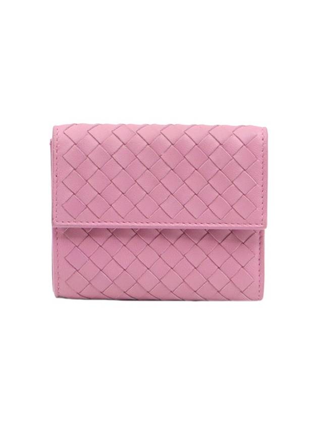 Bottega veneta Pink Intrecciato VN 3 fold folder wallet 493284