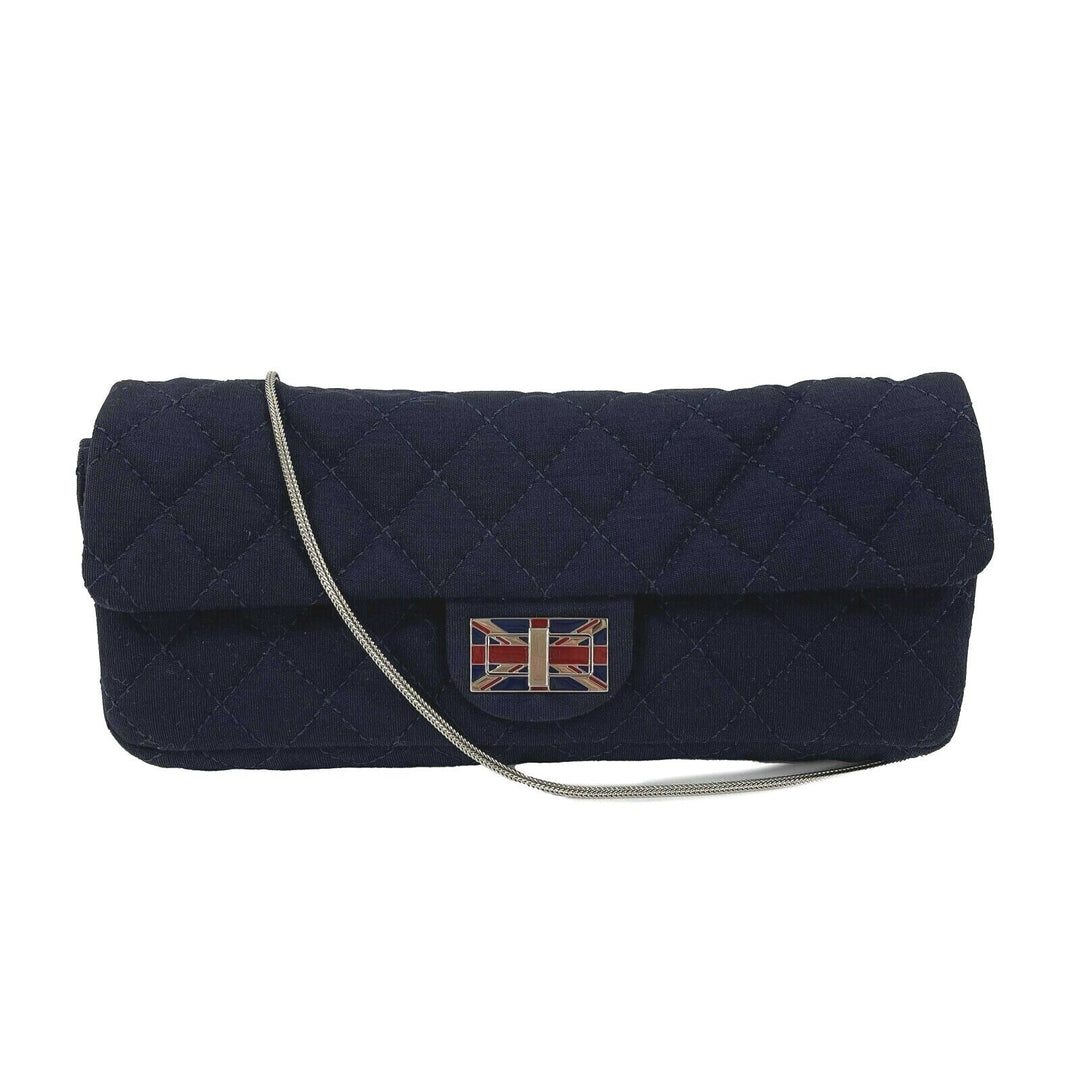 Chanel - 2008 Paris London Union Jack - Navy Blue New Clutch / Shoulder Bag