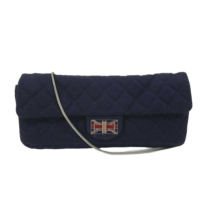 Chanel - 2008 Paris London Union Jack - Navy Blue New Clutch / Shoulder Bag
