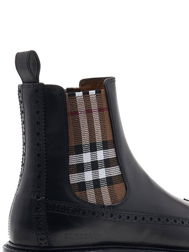 Burberry Tanner Check Chelsea Boots Black