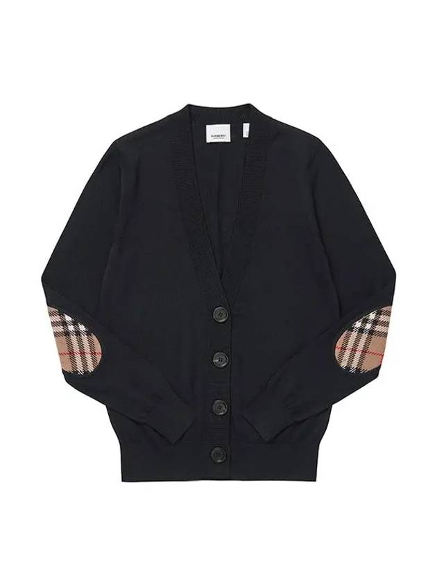 Burberry Dornoch Check Pattern Merino Wool Cardigan Black