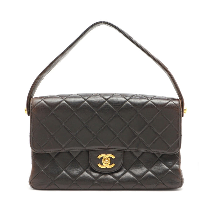 Top Quality Chanel Vintage Double Flap Shoulder Bag in Lambskin Black