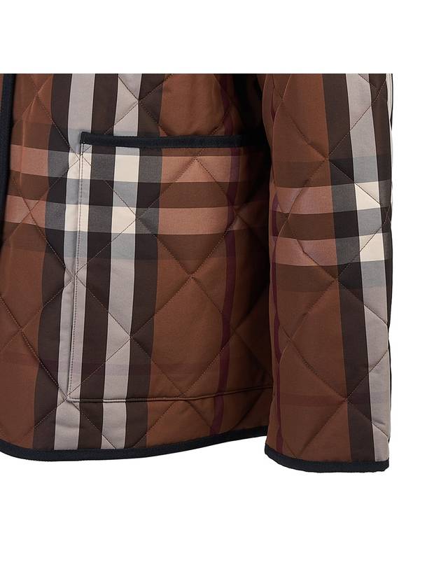 Burberry WoMen's Check Diamond Quilted Jacket Brown