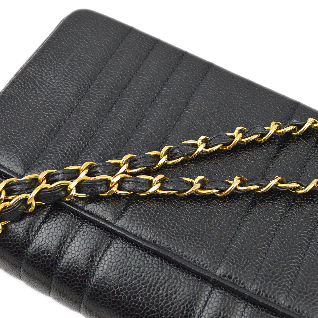 Top Quality Chanel Black Caviar Classic Flap Mademoiselle Chain Shoulder Bag