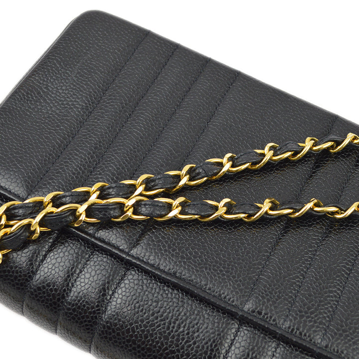 Top Quality Chanel Black Caviar Classic Flap Mademoiselle Chain Shoulder Bag