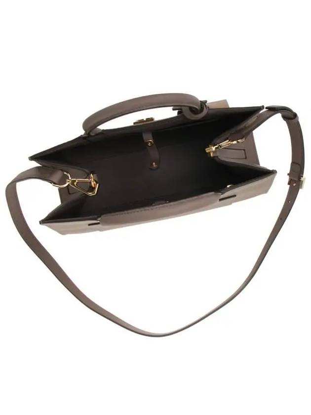 Burberry Francis Leather Mini Tote Bag Light Saddle Brown