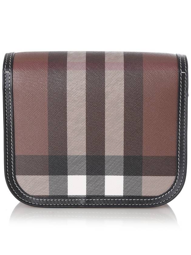 Burberry Elizabeth Check Leather Small Shoulder Bag Brown
