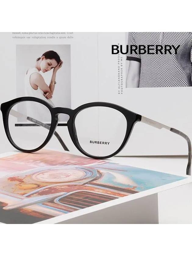 Burberry Eyewear Blue Light Lens Round Eyeglasses Black