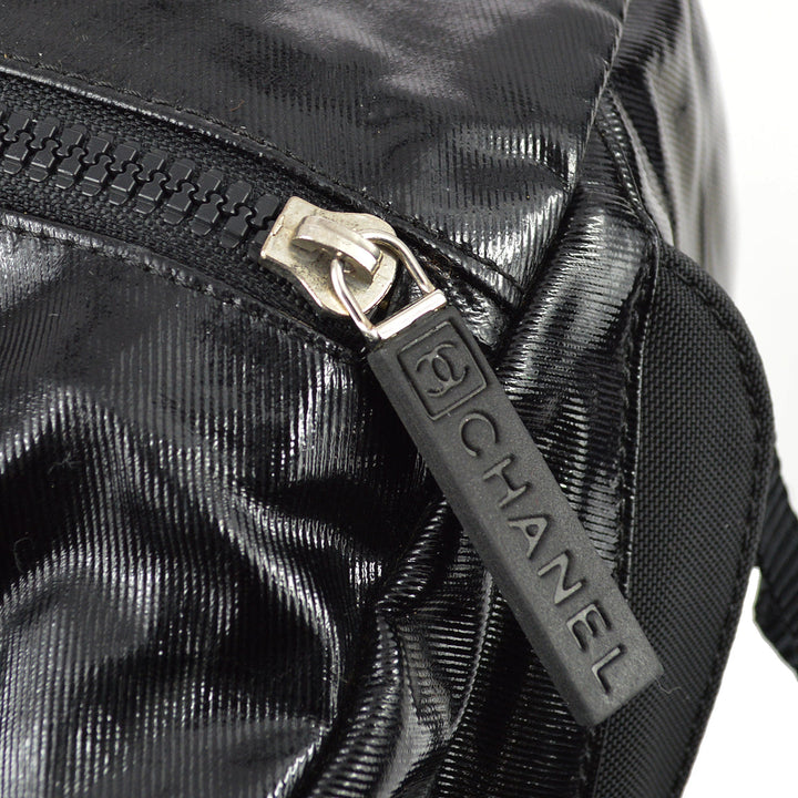 Top Quality Chanel Black Vinyl Sport Line Duffle Gym Bag