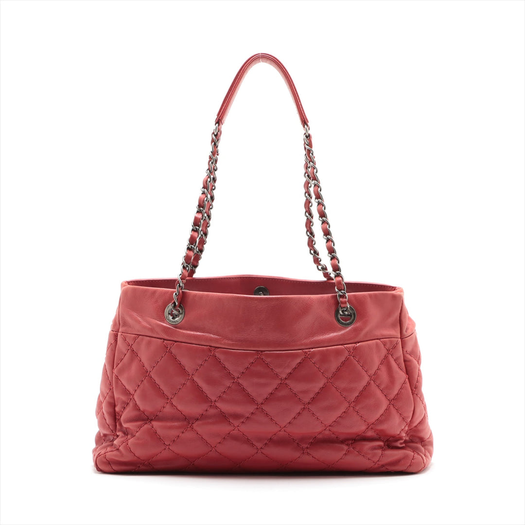 Top Quality Chanel Coco Leather Chain Top Bag Red Black X Silver G  18th
