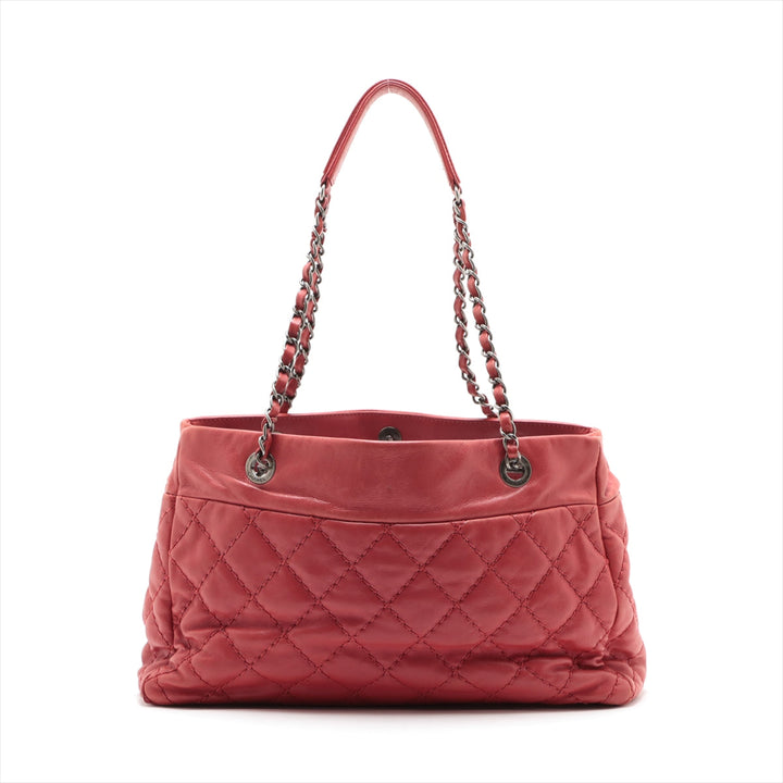 Top Quality Chanel Coco Leather Chain Top Bag Red Black X Silver G  18th
