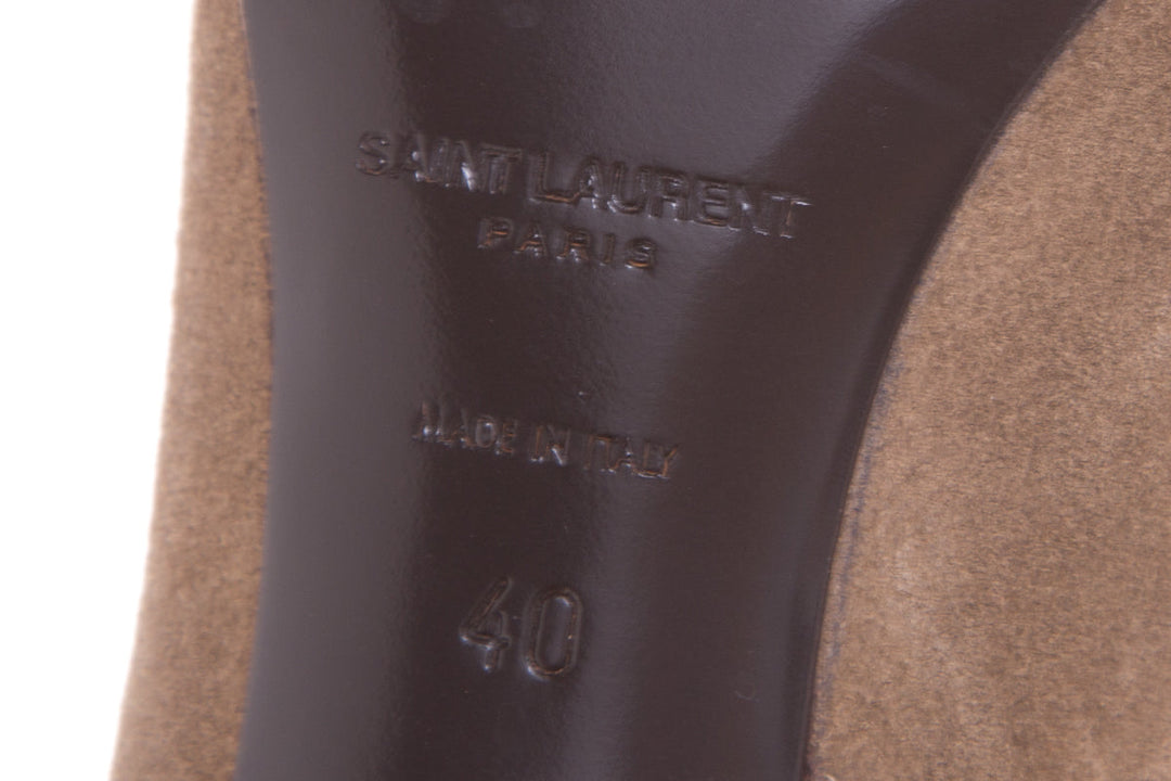 Saint Laurent Suede Taupe Booties SZ 40