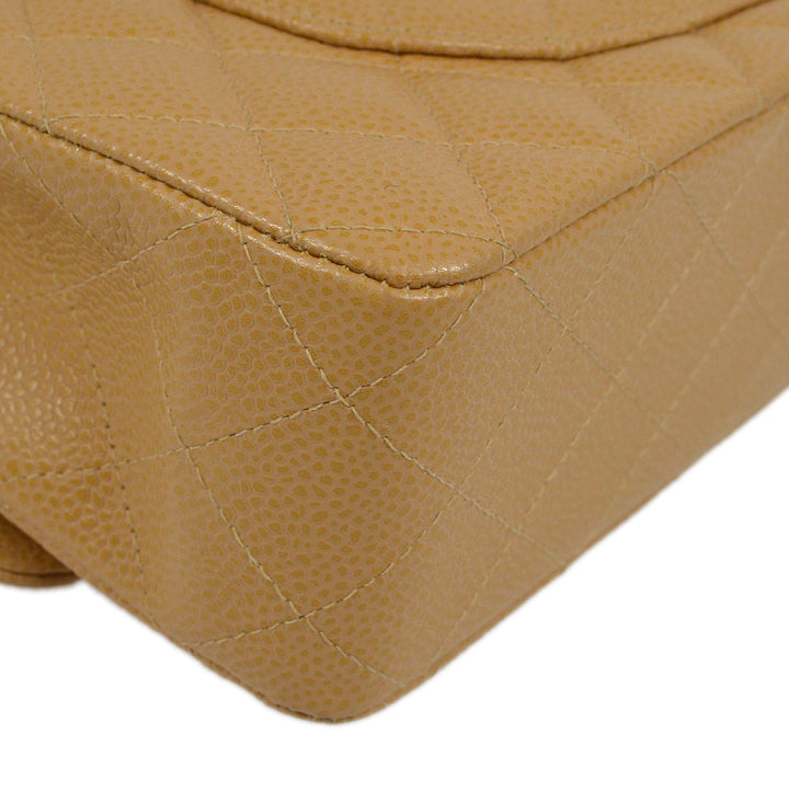 Top Quality Chanel Beige Caviar Medium Classic Double Flap Shoulder Bag