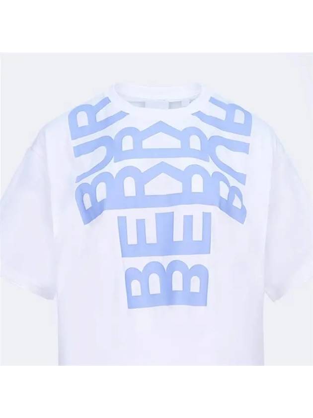 Burberry WoMen's Logo Print Cotton Oversized Short Sleeve T-Shirt White