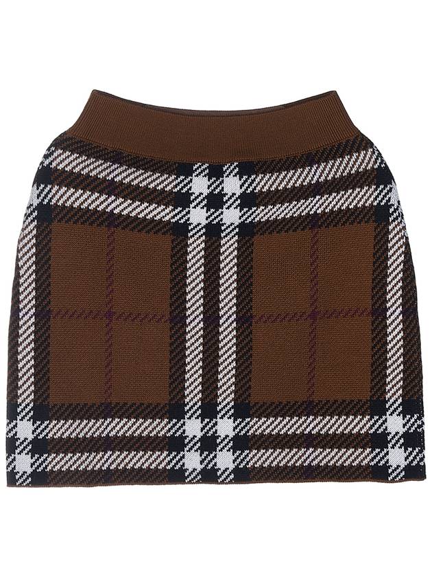 Burberry Check Jacquard Mini Pencil Skirt Brown