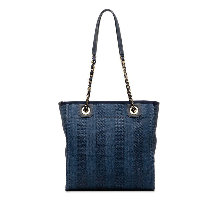 Top Quality Chanel Denim Doverville PM Shoulder Bag Navy Canvas Leather  Chanel