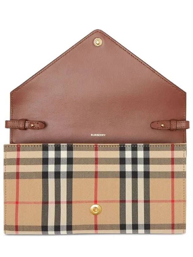 Burberry Vintage Check Strap Long Wallet Brown