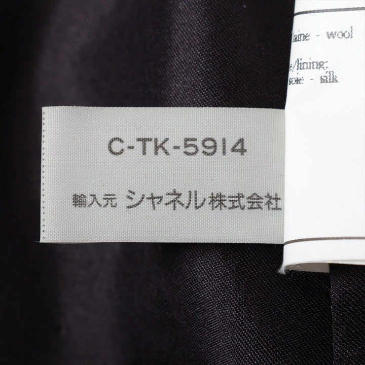 Top Quality Chanel Coconut Button 95A Wool  Silk Coat 44  Beige √ó Brown P05266 TWIDE