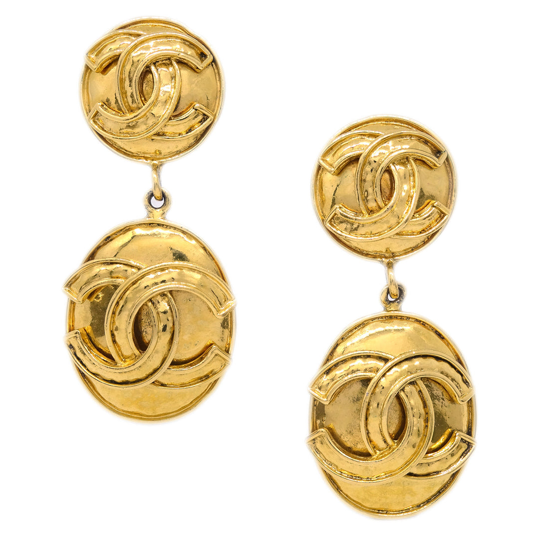 Top Quality Chanel Dangle Earrings Gold Clip-On 94P