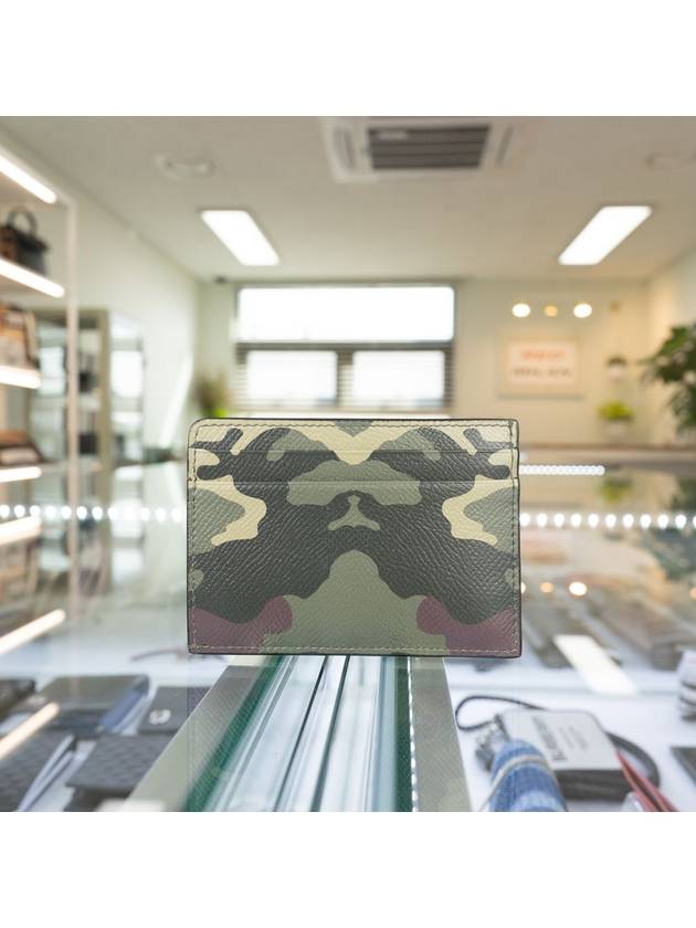 Burberry Camouflage Print Card Wallet Green