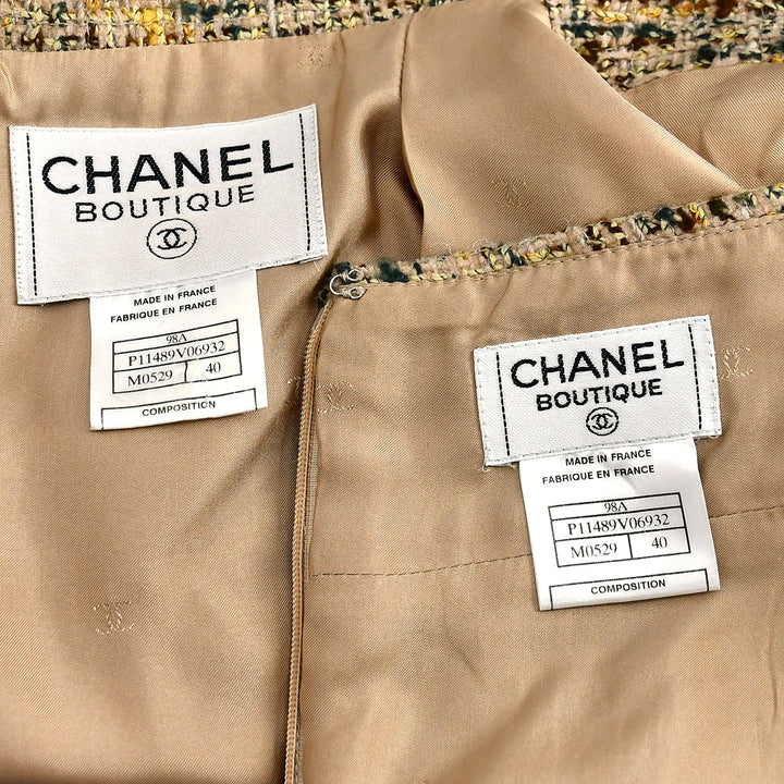 Top Quality Chanel Setup Suit Jacket Skirt Beige 98A #40