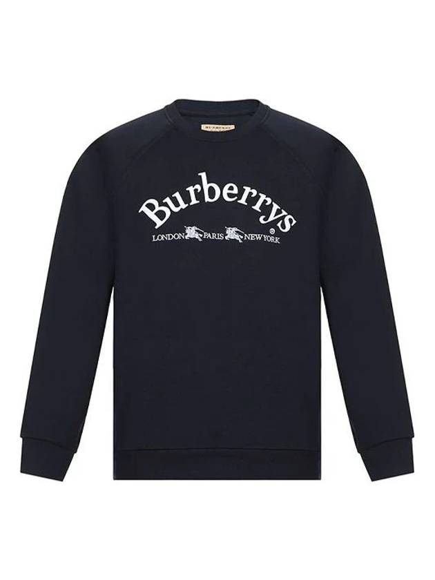 Burberry Embroidered Logo Casual Sweatshirt Navy