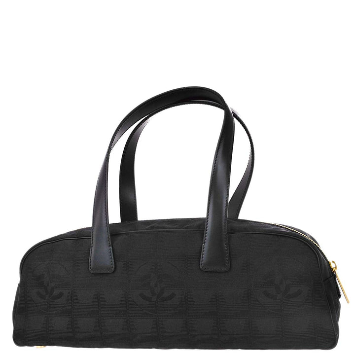 Top Quality Chanel 2005-2006 Black Jacquard Nylon New Travel Line Handbag