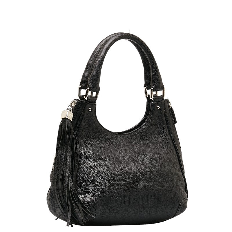Top Quality Chanel logo Tasel handbags black leather ladies Chanel