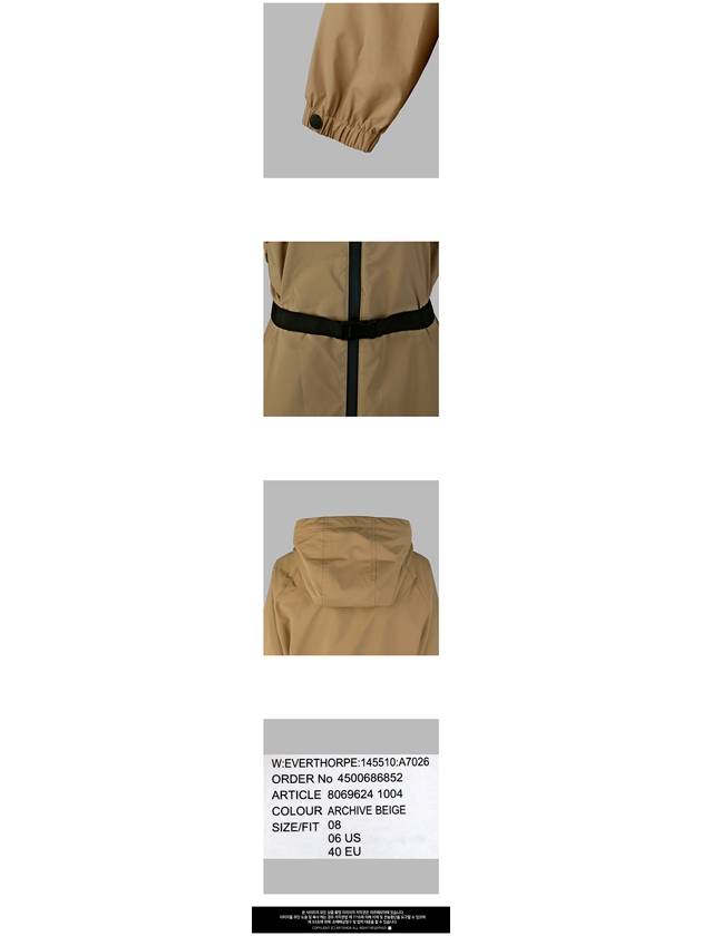 Burberry EKD Printed Belted Hooded Parka Beige