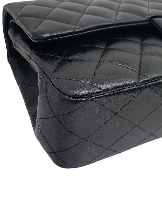 A01112 Black Lambskin Gold Classic Medium Chain Shoulder Bag Chanel