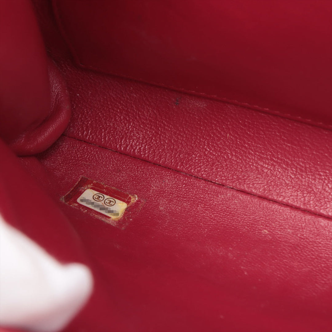 Top Quality Chanel Matrasse Caviar S Single Flap Single Chain Bag Red Silver  20th